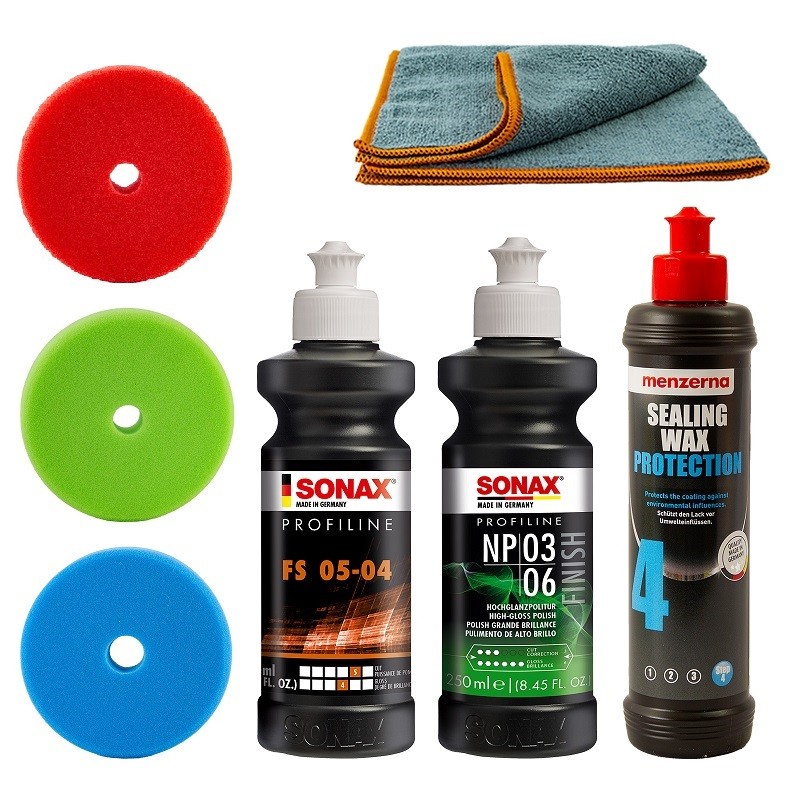 Set de polisat auto Sonax, bureti 125 mm, pentru masini orbital-aleatorii, SW-20954