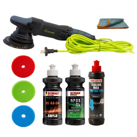 Masina polish excentric TDA15 cu set standard de lustruire Sonax, etansare Menzerna, SW-20928-15