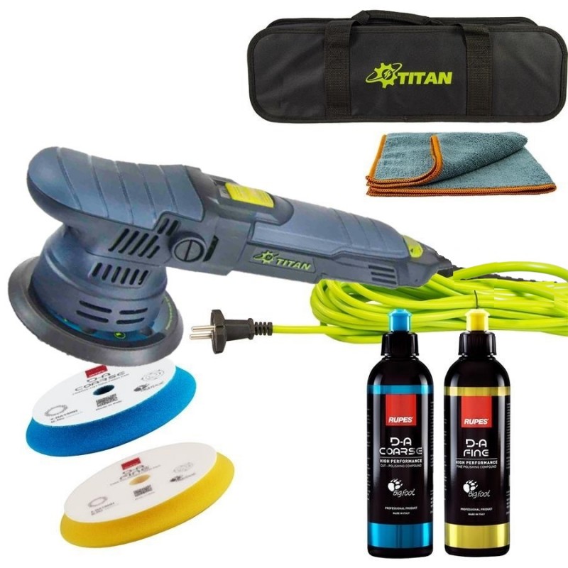 Set masina polish TITAN TDA09, paste polish 2 pasi Rupes 250ml, TDA09RUPES2