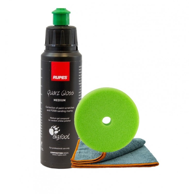 Set pasta polish Rupes Quartz 1l, burete 125mm, pentru zgarieturi usoare, PP-10248-B-2