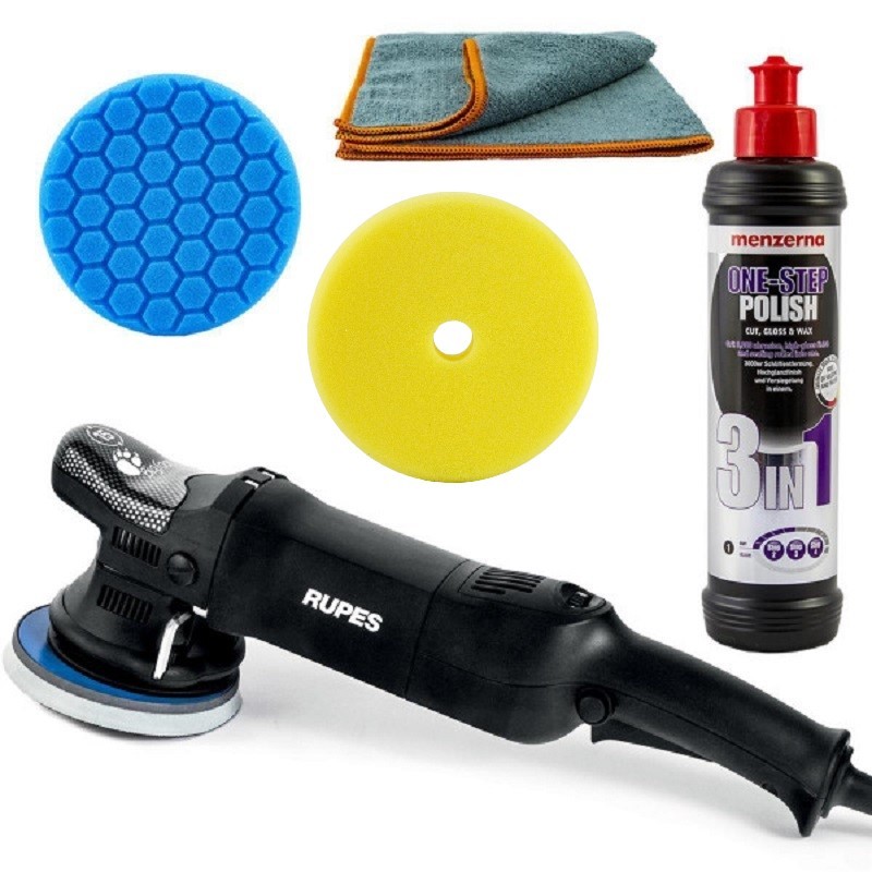 Set masina de polisat Rupes BigFoot LHR15ES, pasta Menzerna one step, 3 in 1, 250ml, SW-11935