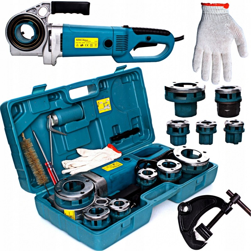 Clupa electrica de filetat tevi EC592, 1800W, Set 6 capete (1/2" - 2"), include Menghina si Trusa transport