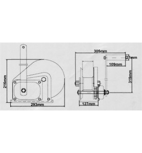 Troliu manual cu manivela 2250 kg 3014