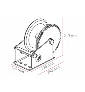 Troliu manual cu manivela si frana, 2250kg, cablu 15m, 3014