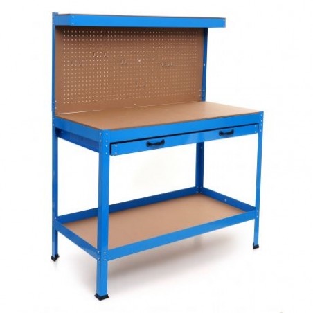 Masa de lucru atelier cu panou scule si sertar, KraftProfesional KD640, 120x60x155 cm