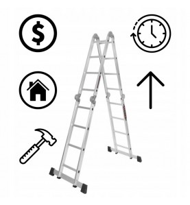 Scara aluminiu cu platforma 4x4 460cm multifunctionala KD4071