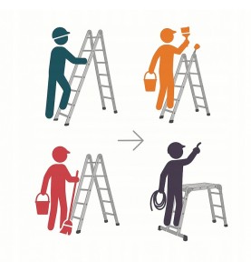 Scara aluminiu cu platforma 4x4 460cm multifunctionala KD4071