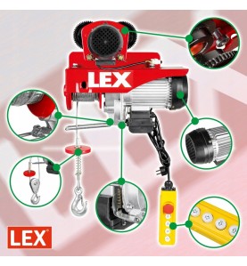 Troliu electric cu macara rulanta 800kg 1800W LXEH800TW