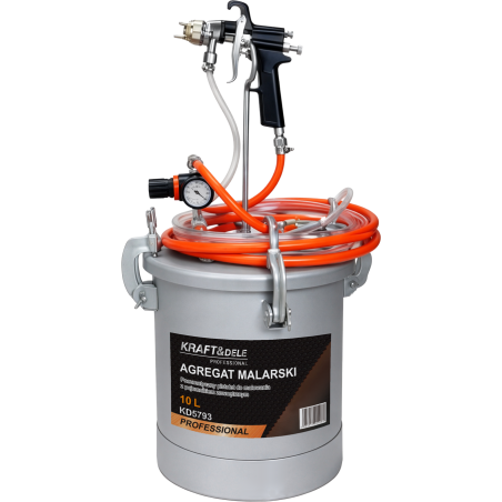 Sistem de vopsit pneumatic Kraft&Dele KD5793, Rezervor 10L, Duză 2mm, Profesional