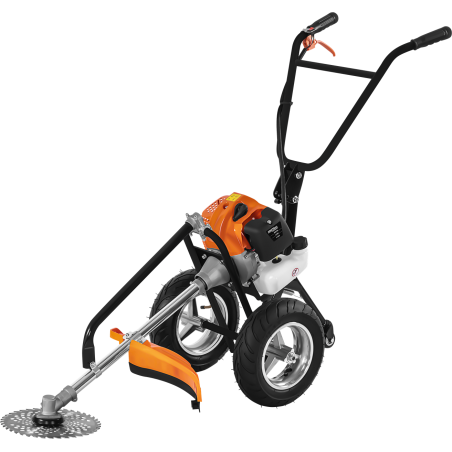 Motocoasa pe roti pe benzina 5188, 5,2 CP, cu cap fir, disc vidia si perie pentru curatarea rosturilor