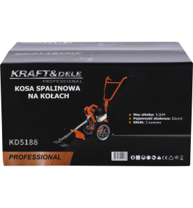 Motocoasa pe roti pe benzina 5188, 5,2 CP, cu cap fir, disc vidia si perie pentru curatarea rosturilor