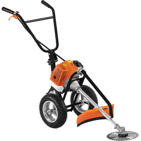 Motocoasa pe roti pe benzina 5188, 5,2 CP, cu cap fir, disc vidia si perie pentru curatarea rosturilor