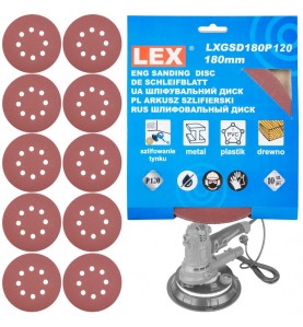 Disc abraziv,180mm, P120, pentru masina de slefuit pereti, 10 bucati, KP2009